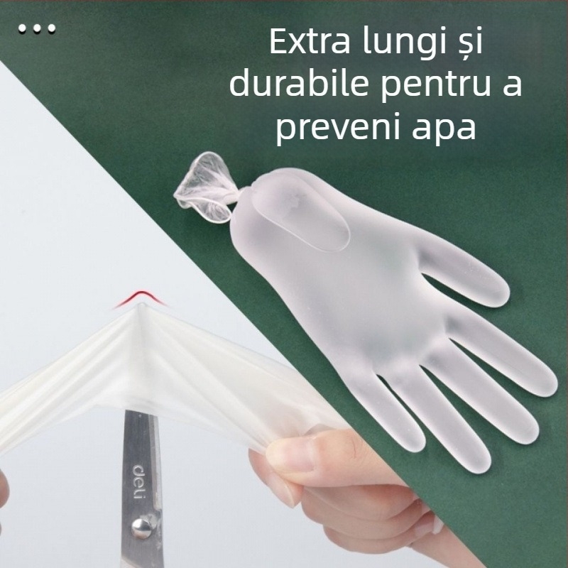 Mănuși de unică folosință, 12 inci, de calitate alimentară, impermeabile, pentru spălat vase și treburi gospodărești, din PVC/vinil