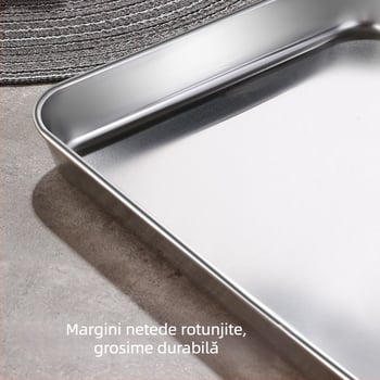 Tavă plată din oțel inoxidabil 304, dreptunghiulară, pentru aburire și coacere, potrivită pentru catering