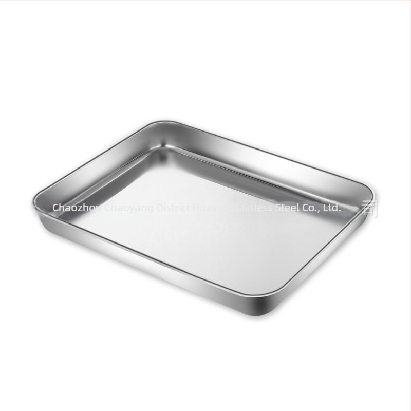 Tavă plată din oțel inoxidabil 304, dreptunghiulară, pentru aburire și coacere, potrivită pentru catering