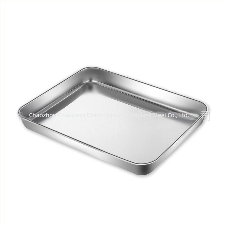 Tavă plată din oțel inoxidabil 304, dreptunghiulară, pentru aburire și coacere, potrivită pentru catering