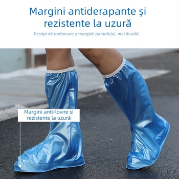 Protecție pentru încălțăminte din PVC lucios, înălțime mare, impermeabilă și rezistentă la murdărie, unisex, pentru drumeții și vizite în zone turistice