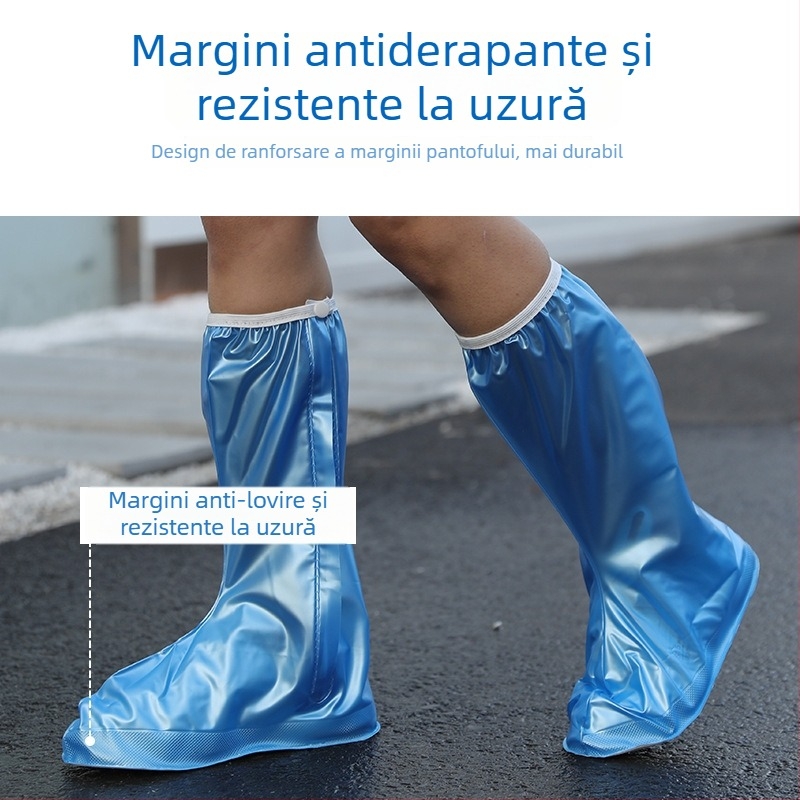Protecție pentru încălțăminte din PVC lucios, înălțime mare, impermeabilă și rezistentă la murdărie, unisex, pentru drumeții și vizite în zone turistice