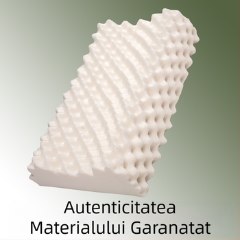 Perna din latex natural pentru adulți, formă dinte de lup, susținere cervicală, înălțime 10-15 cm, greutate 0.5-1 kg, conținut latex 90%+