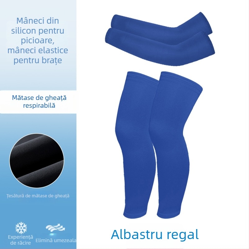 Manșete de braț respirabile și manșete de gambă din mătase de gheață – set pentru ciclism în aer liber, cu elasticitate mare, pentru copii