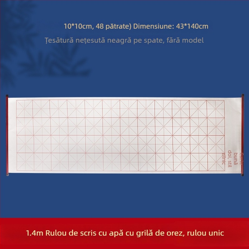 Set de practică pentru caligrafie cu pânză pentru scriere cu apă, material nețesut, rolă cu grilă de tip orez