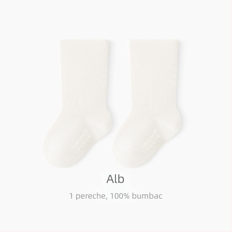 Șosete pentru nou-născuți, din bumbac 100%, fără cusături, uni, lungime medie, respirabile, pentru primăvară și iarnă
