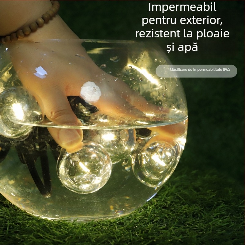 Șir de LED-uri G40 cu alimentare solară pentru exterior – grădină și curte, iluminat decorativ retro cu becuri sferice
