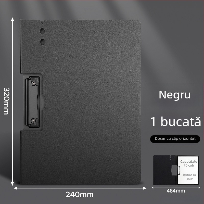 Clipboard A4 îngroșat cu două cleme — organizator multifuncțional pentru documente și suprafață de scriere