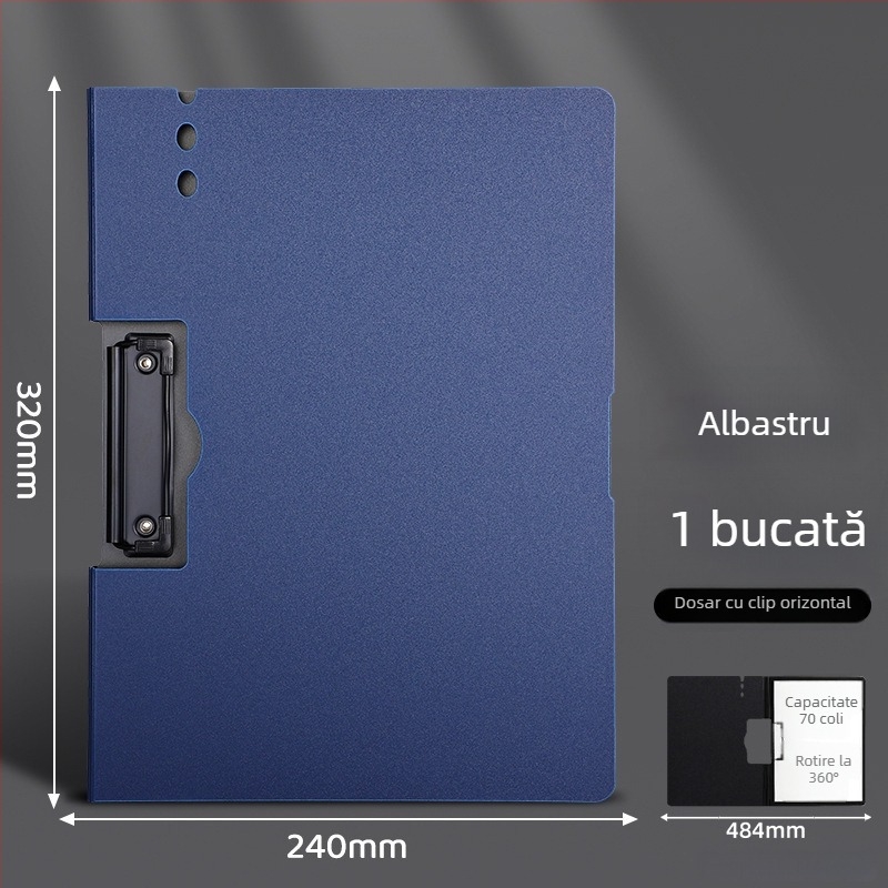 Clipboard A4 îngroșat cu două cleme — organizator multifuncțional pentru documente și suprafață de scriere