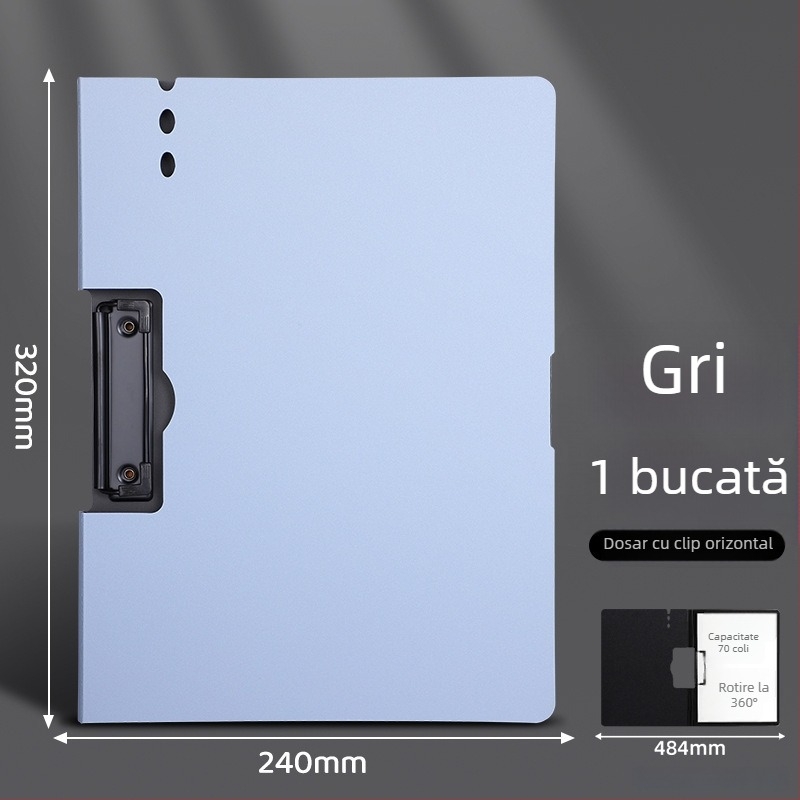 Clipboard A4 îngroșat cu două cleme — organizator multifuncțional pentru documente și suprafață de scriere