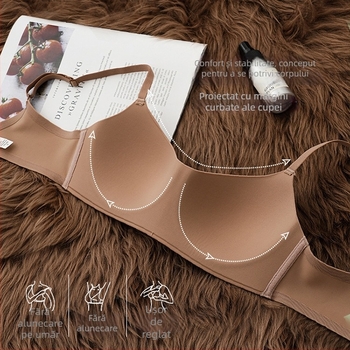 Sutien fin fără cusături, fără arc, pentru sâni mici, ridicare și modelare, respirabil