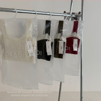 A005 Sutien fără bretele, stil franțuzesc, decolteu pătrat, dantelă, cu căptușală pentru femei