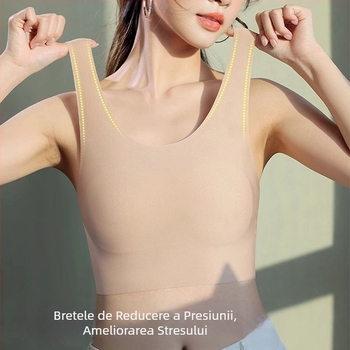 Sutien fără cusături, în stil vestă, pentru femei, respirabil, aspect nude, cupe 3/4 preformate