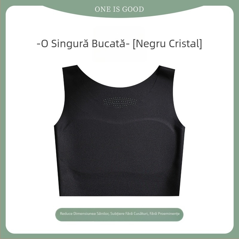 Sutien fără cusături, în stil vestă, pentru femei, respirabil, aspect nude, cupe 3/4 preformate