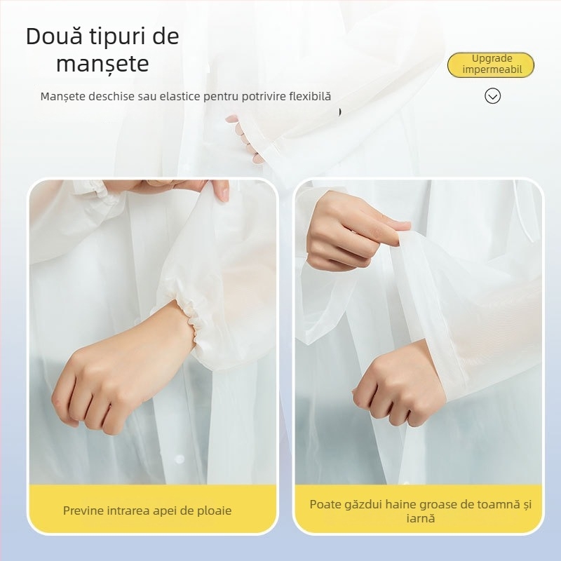 Poncho de ploaie EVA pentru adulți, corp întreg, șnur, lung, portabil, reutilizabil, impermeabil
