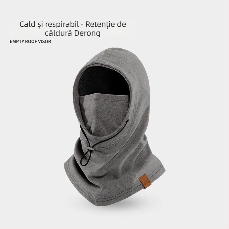 Glugă de iarnă pentru ciclism cu guler încorporat și mască facială, protecție împotriva vântului și călduroasă