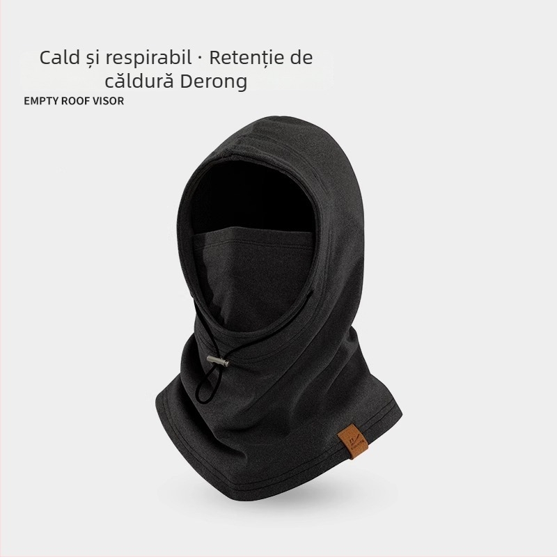Glugă de iarnă pentru ciclism cu guler încorporat și mască facială, protecție împotriva vântului și călduroasă