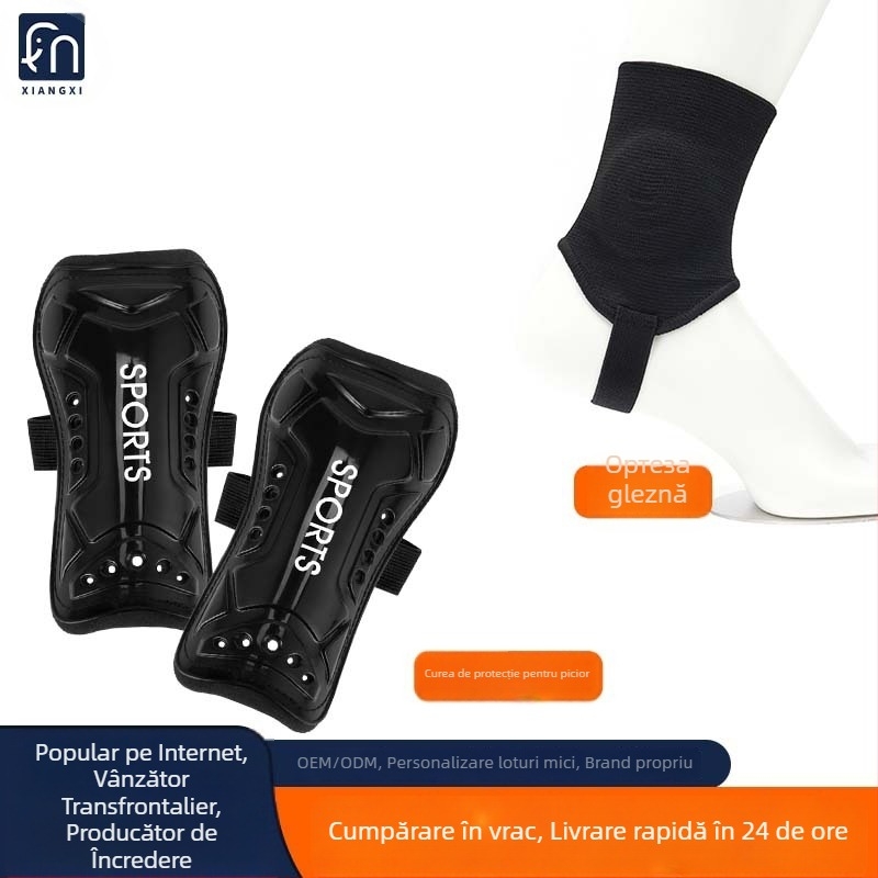 Protecții pentru tibie la fotbal cu curele – echipament de protecție profesional pentru adulți și copii, set protecție gleznă