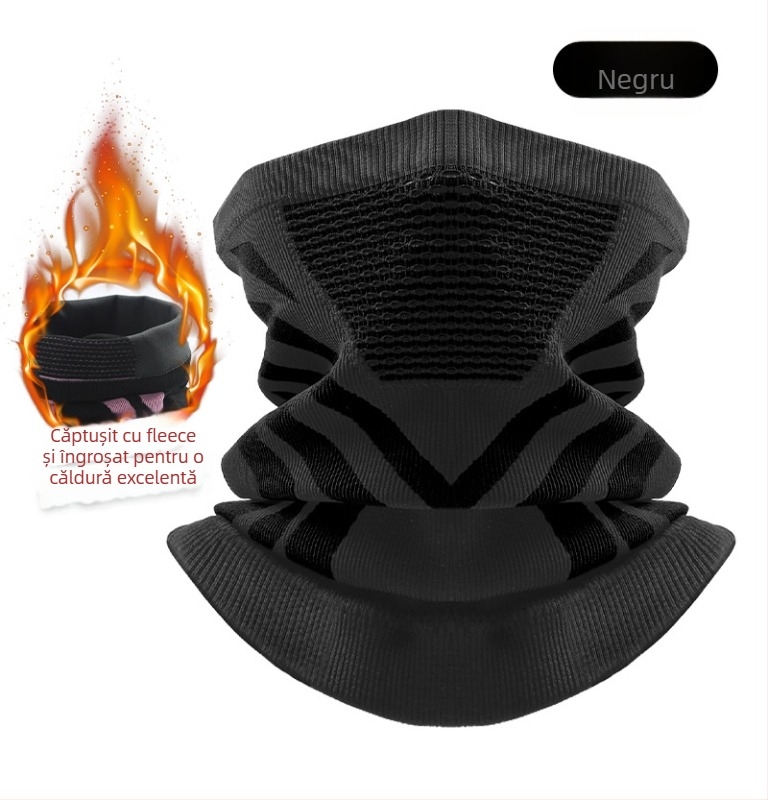 Fular tubular tricotat căptușit cu fleece, gros, pentru ciclism în aer liber, schi, alpinism și pescuit, cald, în stoc