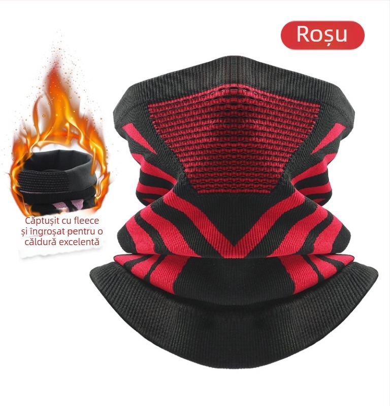 Fular tubular tricotat căptușit cu fleece, gros, pentru ciclism în aer liber, schi, alpinism și pescuit, cald, în stoc