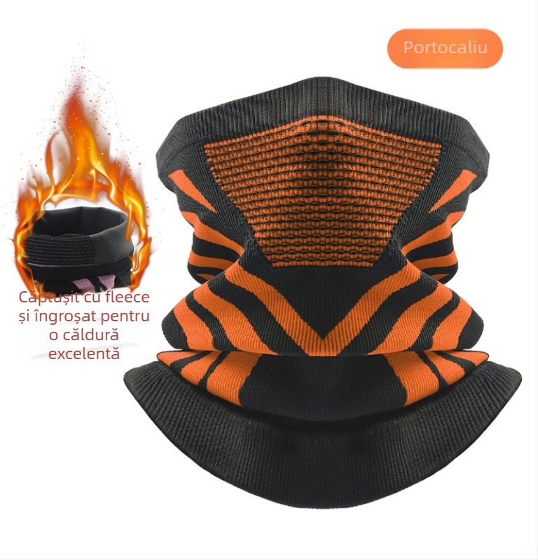 Fular tubular tricotat căptușit cu fleece, gros, pentru ciclism în aer liber, schi, alpinism și pescuit, cald, în stoc