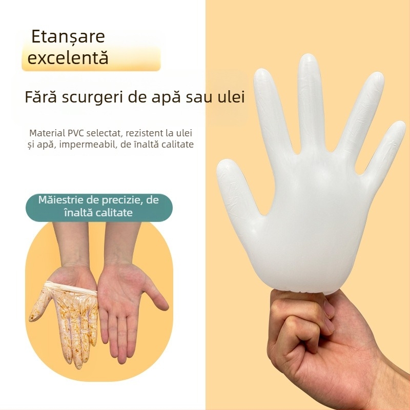 Mănuși de unică folosință din latex și nitril, albe, pentru catering, grosime 0,05–0,1 mm