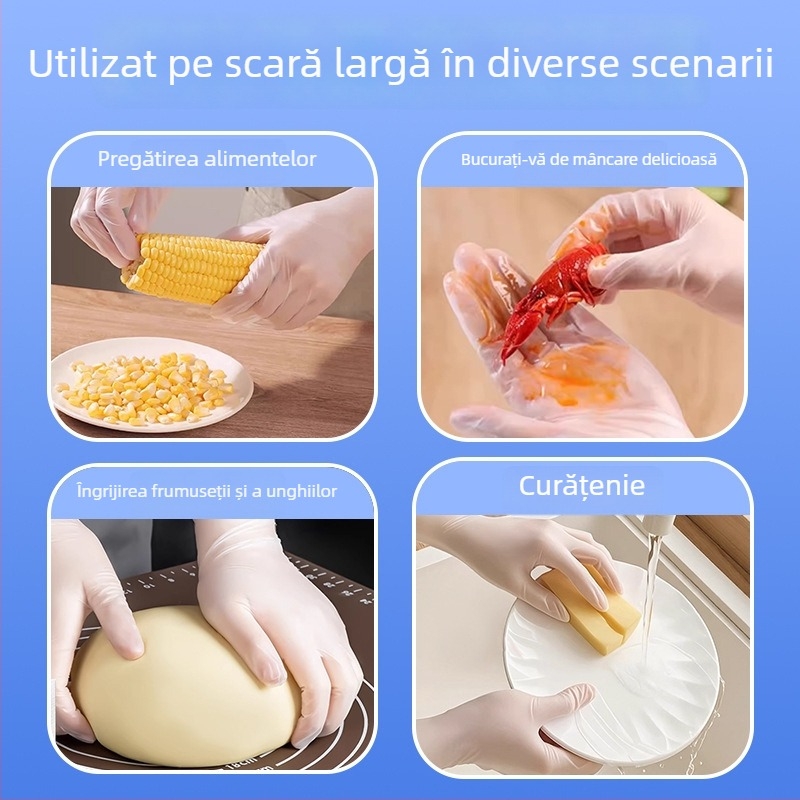 Mănuși de unică folosință din latex și nitril, albe, pentru catering, grosime 0,05–0,1 mm