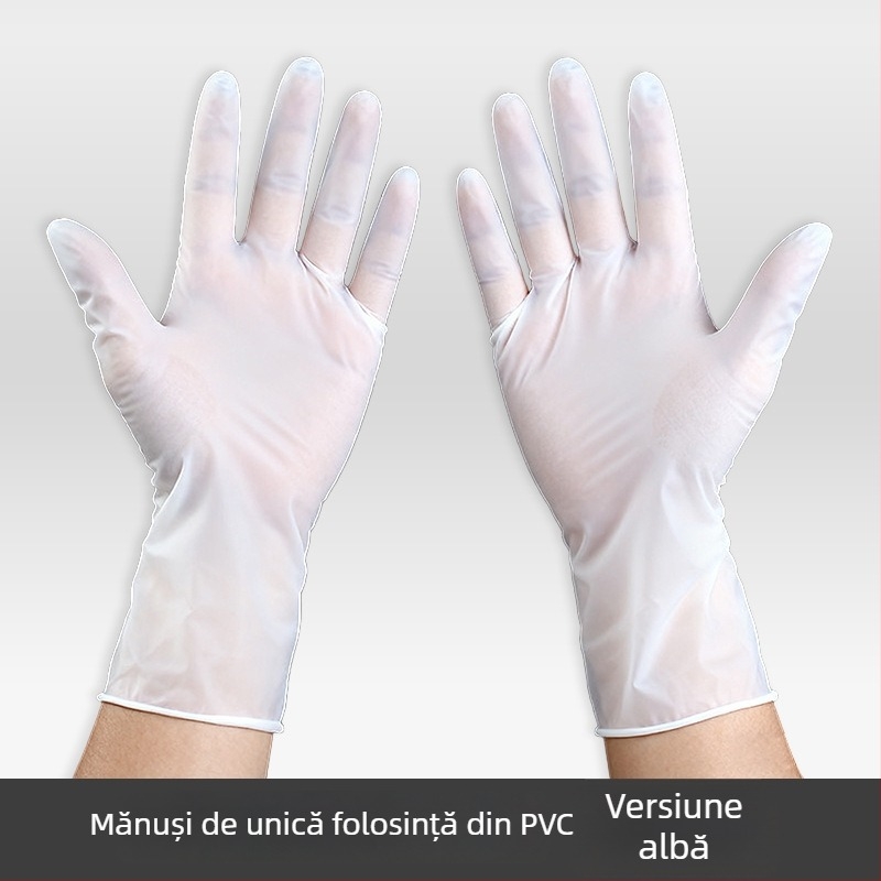 Mănuși de unică folosință din latex și nitril, albe, pentru catering, grosime 0,05–0,1 mm