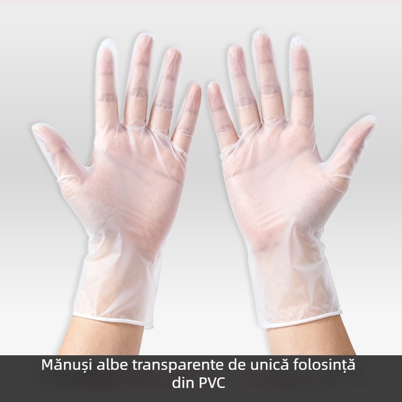 Mănuși de unică folosință din latex și nitril, albe, pentru catering, grosime 0,05–0,1 mm
