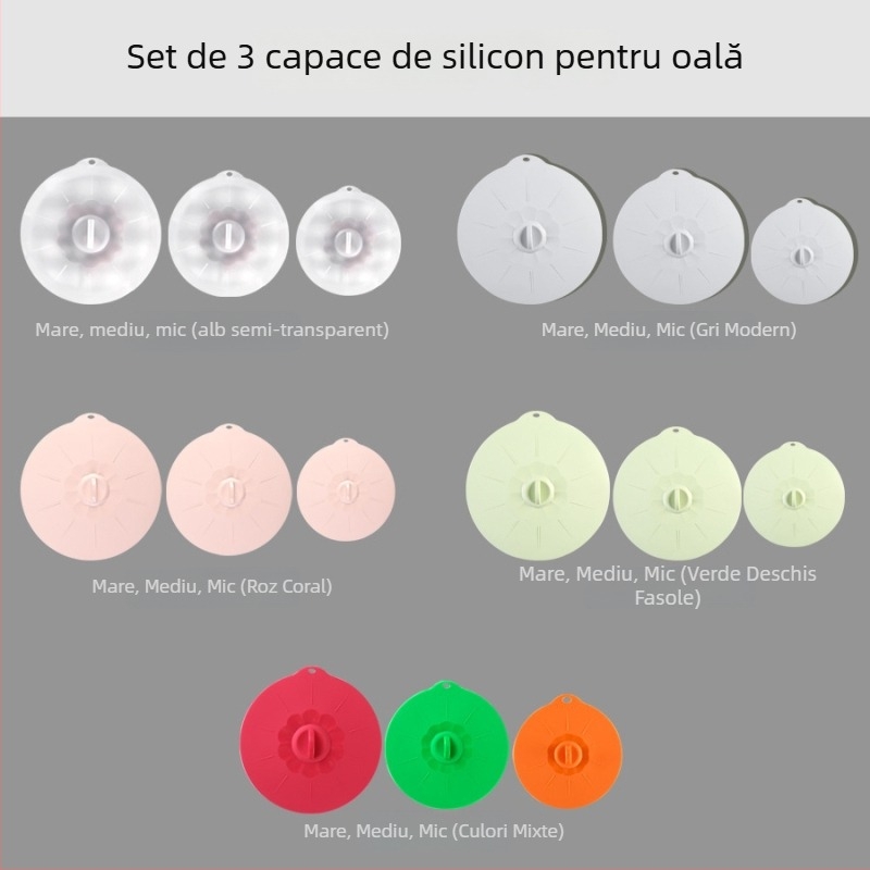 Set de capace din silicon pentru prospețime – capace etanșe pentru boluri, compatibile cu cuptorul cu microunde, lavabile și reutilizabile