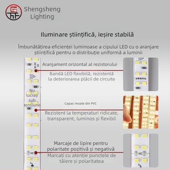 Bandă LED neon RGB flexibilă 220V, 2835, trei culori 5050RGB, impermeabilă pentru exterior 5730