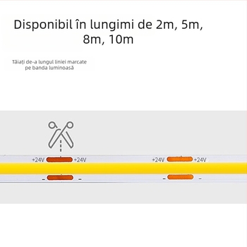 Bandă LED cu senzor pentru iluminare ambientală, impermeabilă și autoadezivă, pentru sub pat, scări și balcon