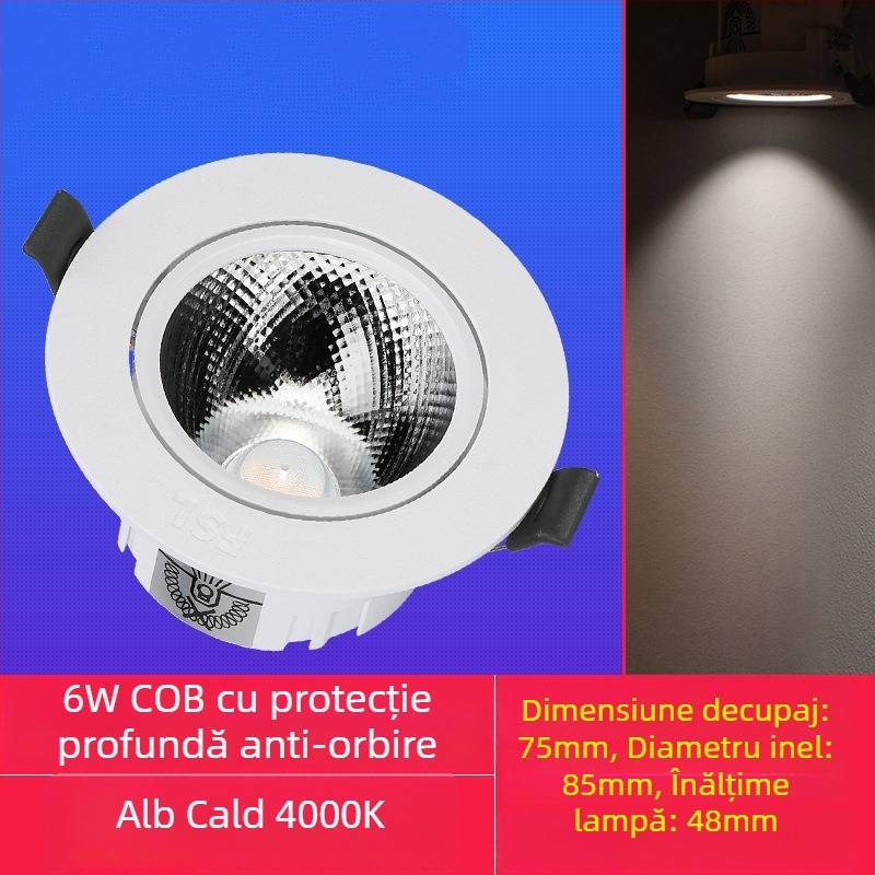 Foshan Lighting LED anti-reflecție COB spot încastrat pentru sufragerie