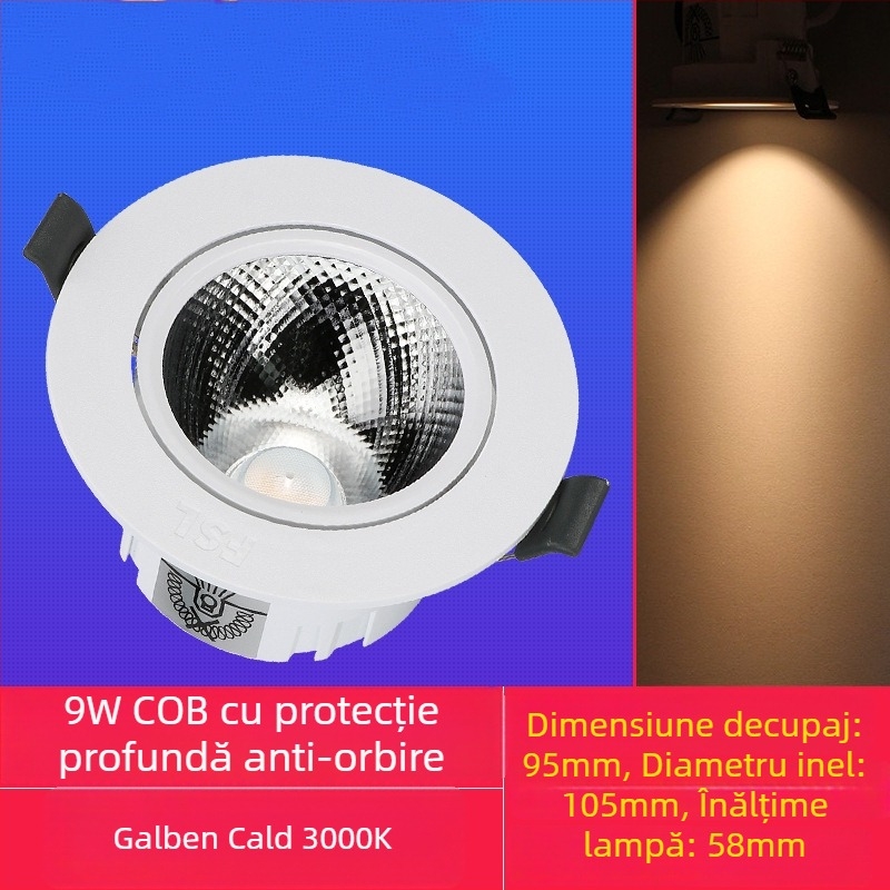 Foshan Lighting LED anti-reflecție COB spot încastrat pentru sufragerie