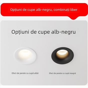 Downlight LED încastrat, arc curbat, fără ramă, anti-strălucire, pentru living și hol