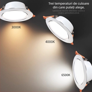 FSL LED Downlight încastrat în tavan, 2,5 inci, ultra-subțire, corp din aluminiu, iluminare pentru living și hol