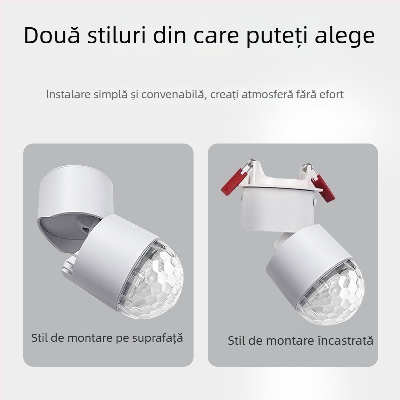 Lampă ambientală cu valuri de apă, spot LED montat pe suprafață, pentru holul de intrare, living și dormitor, stil minimalist modern, corp din aluminiu