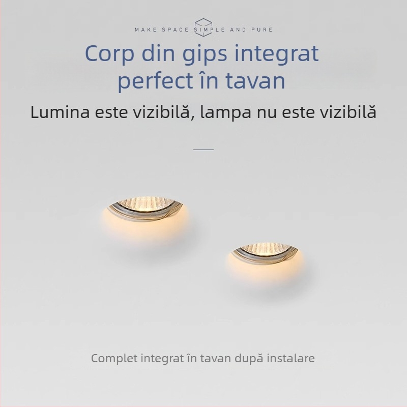 Downlight din ipsos încorporat cu sursă LED GU10, spot de plafon pentru living și iluminat comercial