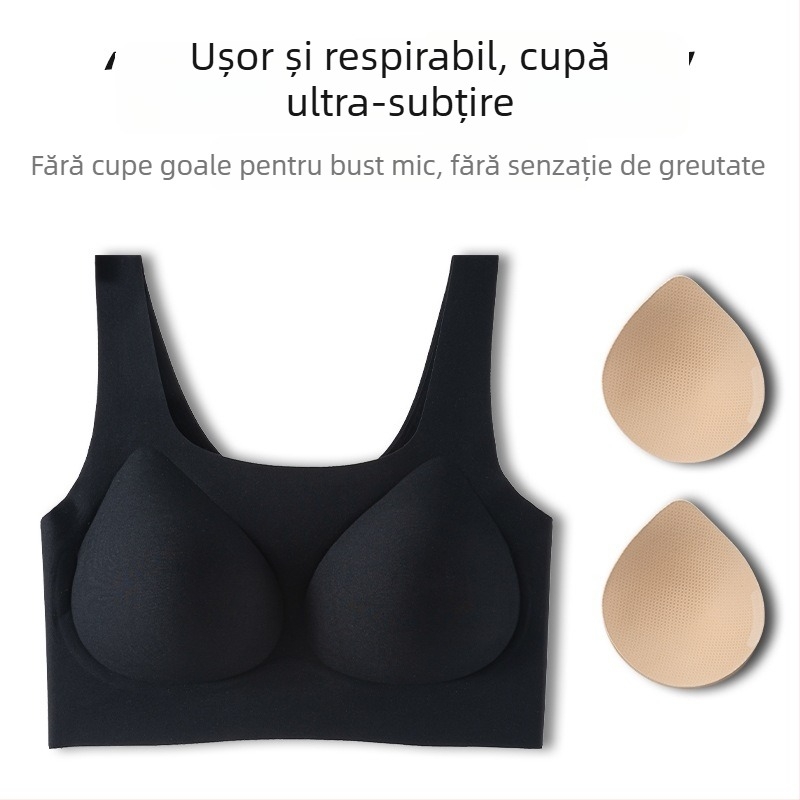 Sutien fără cusături pentru sâni mici, push-up, anti-lăsare, model ușor pentru vară, formare a spatelui