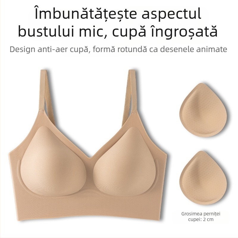 Sutien fără cusături pentru sâni mici, push-up, anti-lăsare, model ușor pentru vară, formare a spatelui