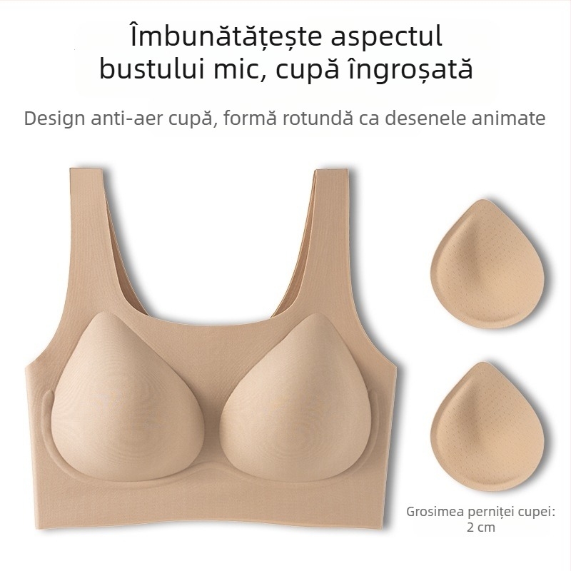 Sutien fără cusături pentru sâni mici, push-up, anti-lăsare, model ușor pentru vară, formare a spatelui