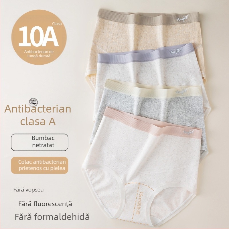 Chiloți de maternitate cu talie înaltă, bumbac colorat, mărime mare, antibacterian, căptușeală 100% bumbac în zona inghinală, susținere pentru burtă