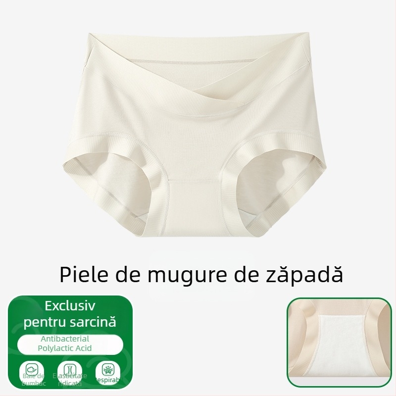 Chiloți de maternitate pentru vară, din modal, cu suport abdominal, zonă antibacteriană și mărime mare, pentru sarcină mijlocie și târzie