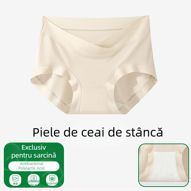 Chiloți de maternitate pentru vară, din modal, cu suport abdominal, zonă antibacteriană și mărime mare, pentru sarcină mijlocie și târzie