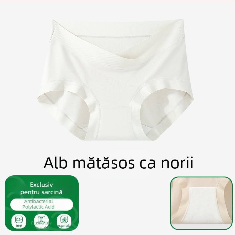 Chiloți de maternitate pentru vară, din modal, cu suport abdominal, zonă antibacteriană și mărime mare, pentru sarcină mijlocie și târzie
