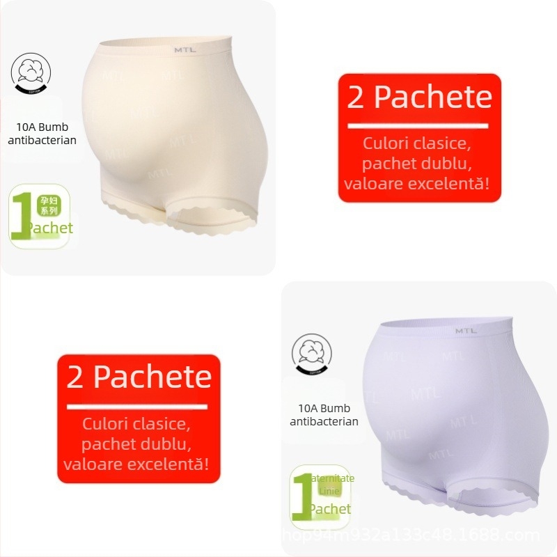 Lenjerie de maternitate, talie înaltă, elastică, antibacteriană, croială lejeră, mărime mare, respirabilă, pentru toate anotimpurile