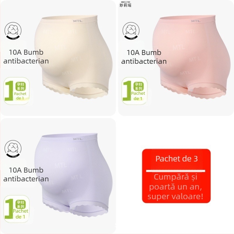 Lenjerie de maternitate, talie înaltă, elastică, antibacteriană, croială lejeră, mărime mare, respirabilă, pentru toate anotimpurile