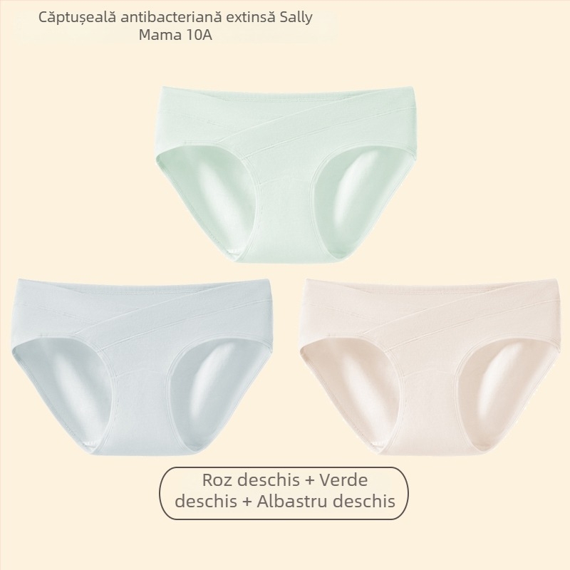 Lenjerie intimă de maternitate din bumbac, talie joasă, antibacterian la zona intimă, primăvară