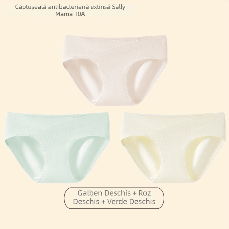 Lenjerie intimă de maternitate din bumbac, talie joasă, antibacterian la zona intimă, primăvară