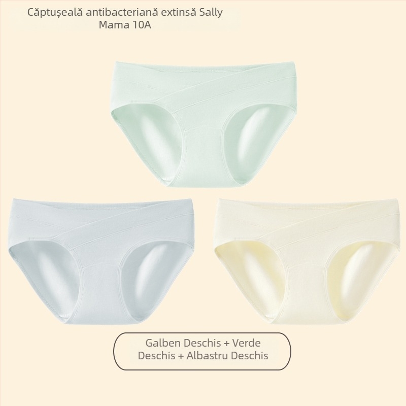 Lenjerie intimă de maternitate din bumbac, talie joasă, antibacterian la zona intimă, primăvară